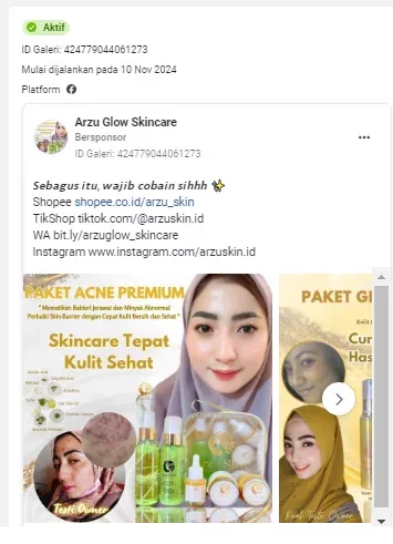 contoh iklan skincare fb ads